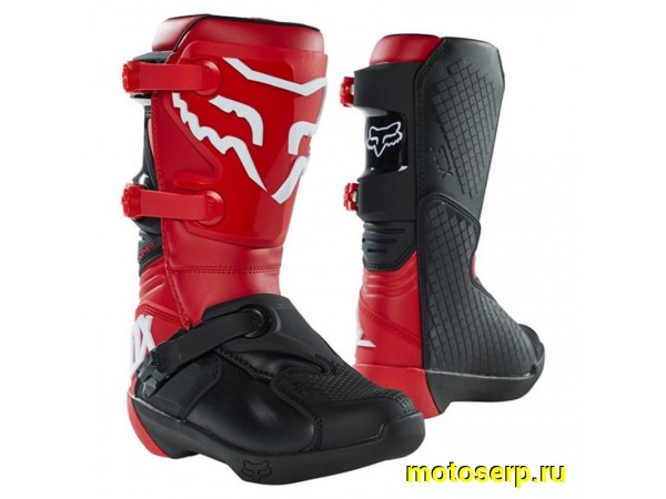 Купить  Мотоботы кросс. Fox Comp Youth Flame Red Y5 (27689-122-5) подростковые (Ч/З) (пар) (Fox УТ-00008783 купить с доставкой по Москве и России, цена, технические характеристики, комплектация фото  - motoserp.ru