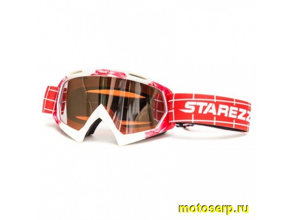 Купить  Очки мото Кросс STAREZZI GOGGLES MX RED WHITE 157-806 (шт)  (0 купить с доставкой по Москве и России, цена, технические характеристики, комплектация фото  - motoserp.ru