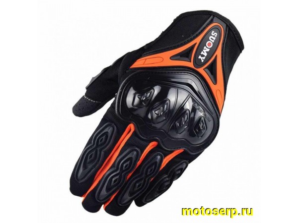 Купить  Перчатки  SUOMY Black/Orange р-р M (пар) (0 купить с доставкой по Москве и России, цена, технические характеристики, комплектация фото  - motoserp.ru