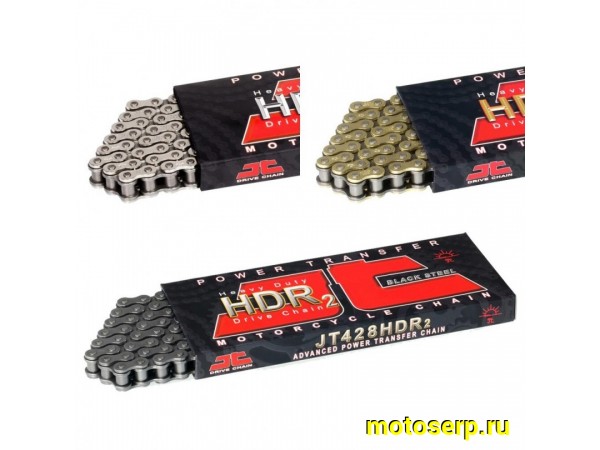 Купить  Цепь приводная (428х142) JTC 428HDR2 (N&B) 142 без сальников) JTC428HDRNB142SL JP(шт) купить с доставкой по Москве и России, цена, технические характеристики, комплектация фото  - motoserp.ru