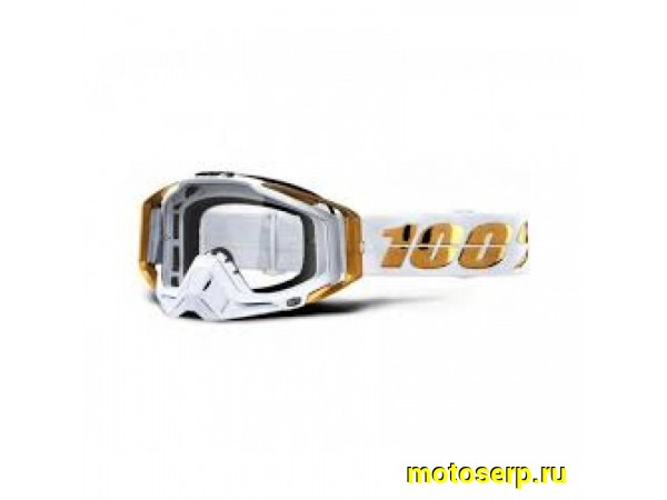 Купить  Очки мото Кросс 100% Racecraft (Белый/золотой) (реплика) (шт) (0 купить с доставкой по Москве и России, цена, технические характеристики, комплектация фото  - motoserp.ru