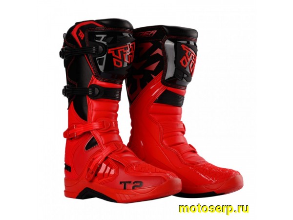 Купить  Мотоботы кросс. TIGER T2 (защ. голени), красный/черный 45" (пар) (0 купить с доставкой по Москве и России, цена, технические характеристики, комплектация фото  - motoserp.ru