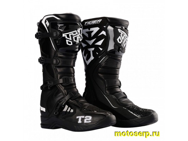 Купить  Мотоботы кросс. TIGER T2 (защ. голени), черный/белый 42" (пар) (0 купить с доставкой по Москве и России, цена, технические характеристики, комплектация фото  - motoserp.ru