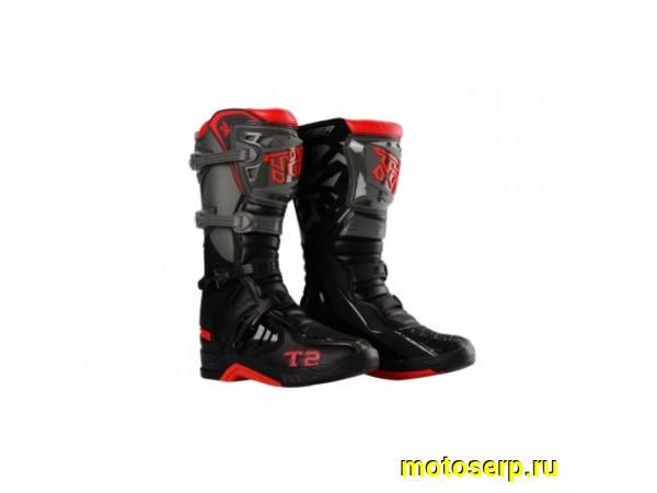 Купить  Мотоботы кросс. TIGER T2 (защ. голени), черный/ красный/ серый 41" (Ч/З) (пар) (0 купить с доставкой по Москве и России, цена, технические характеристики, комплектация фото  - motoserp.ru