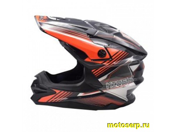 Купить  Шлем Кросс KIOSHI Holeshot 801 (реплика Shoei VFX-WR) серый/оранжевый р-р M (шт) (Regul 304171-26 купить с доставкой по Москве и России, цена, технические характеристики, комплектация фото  - motoserp.ru