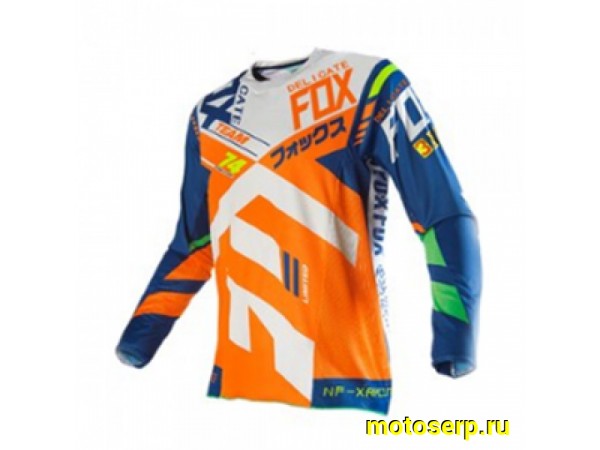 Купить  Джерси (футболка для мотокросса) Fox 180/360 Team 74 белый/оранжевый/голубой XL (шт) (0 купить с доставкой по Москве и России, цена, технические характеристики, комплектация фото  - motoserp.ru