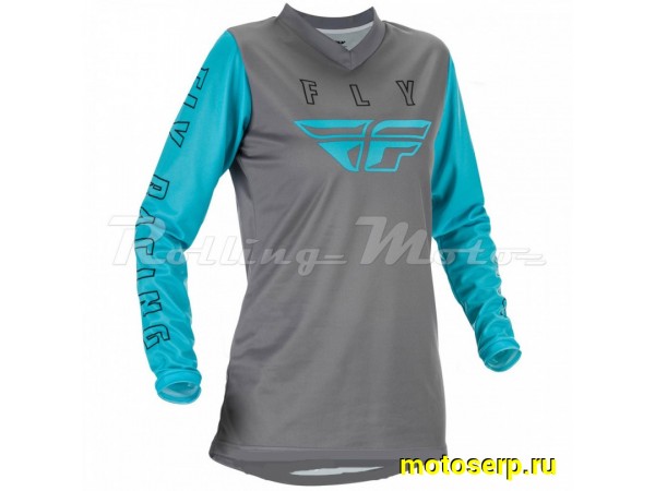 Купить  Джерси (футболка для мотокросса) FLY RACING WOMEN'S F-16 (2021) (женская) серый/голубой M (шт) (0 купить с доставкой по Москве и России, цена, технические характеристики, комплектация фото  - motoserp.ru