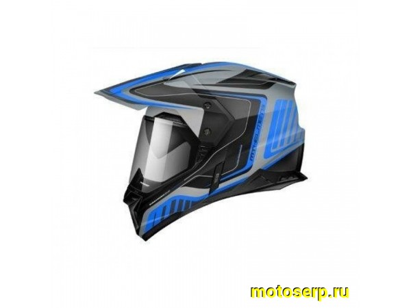 Купить  Шлем Кросс MT SYNCHRONY DUO SPORT TOURER (мотард) matt titanum black blue (S) (шт) (LS2 купить с доставкой по Москве и России, цена, технические характеристики, комплектация фото  - motoserp.ru