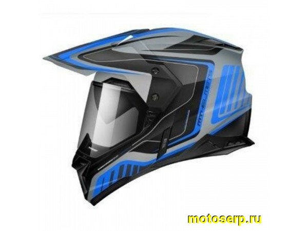 Купить  Шлем Кросс MT SYNCHRONY DUO SPORT TOURER (мотард) matt titanum black blue (L) (шт) (LS2 купить с доставкой по Москве и России, цена, технические характеристики, комплектация фото  - motoserp.ru