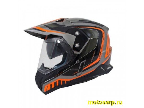 Купить  Шлем Кросс MT SYNCHRONY DUO SPORT TOURER (мотард) matt platinum black orange (S) (шт) (LS2 купить с доставкой по Москве и России, цена, технические характеристики, комплектация фото  - motoserp.ru