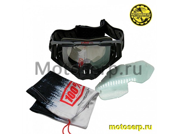 Купить  Очки мото Кросс 100% STRATA MX Goggle Black-Grey (шт) (Кокурин купить с доставкой по Москве и России, цена, технические характеристики, комплектация фото  - motoserp.ru
