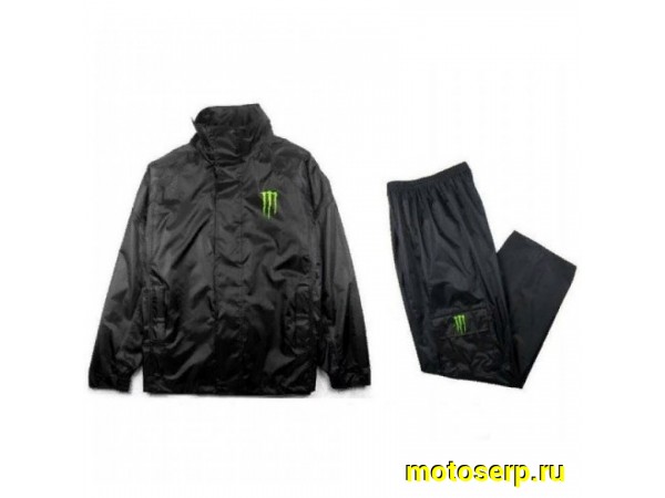 Купить  Дождевик (куртка+брюки) MONSTER черный (L) (комп) (Progasi RCY02BLAL купить с доставкой по Москве и России, цена, технические характеристики, комплектация фото  - motoserp.ru