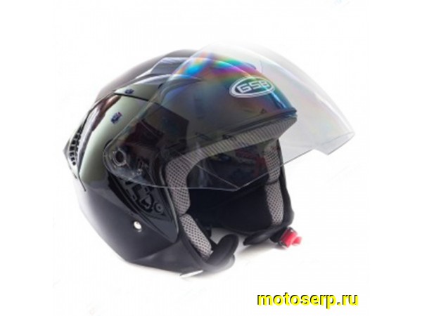 Купить  Шлем открытый  со стеклом GSB G-249 BLACK GLOSSY р-р S (шт) (0 купить с доставкой по Москве и России, цена, технические характеристики, комплектация фото  - motoserp.ru
