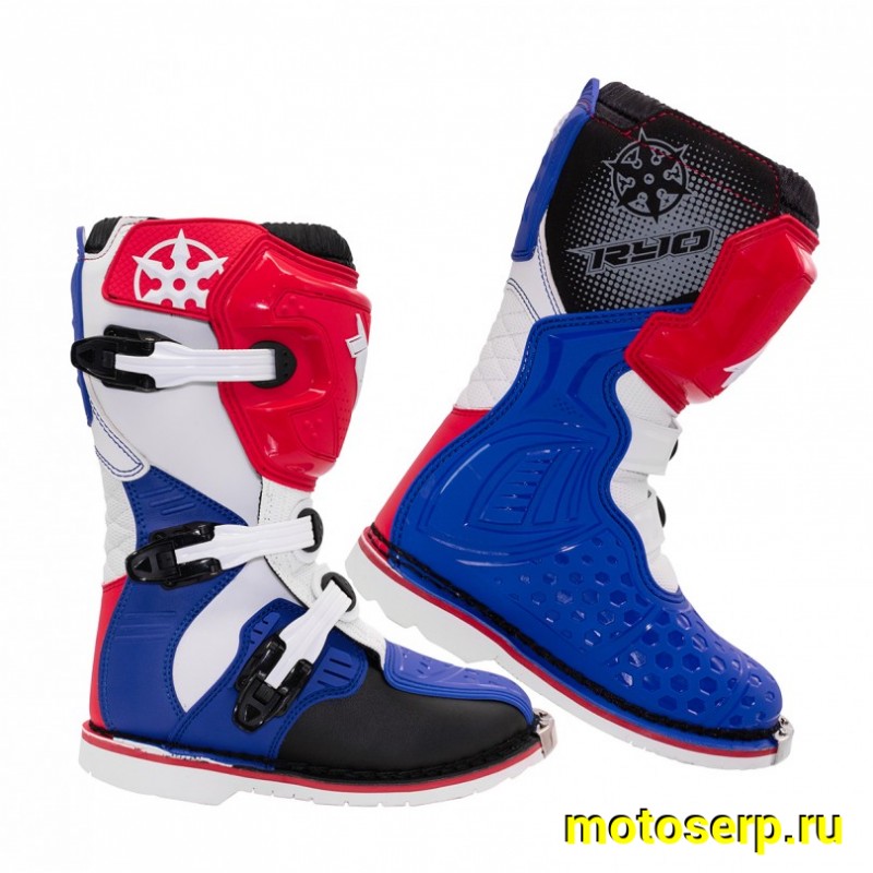 Купить  Мотоботы кросс. RYO Racing MX3 (защ. голени), белый/синий/красный 39" (Ч/З) (пар) (Regul 304237-5 (МотоЯ купить с доставкой по Москве и России, цена, технические характеристики, комплектация фото  - motoserp.ru
