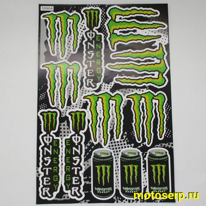 Купить  Наклейки (набор) MONSTER ENERGY (30х45см) (шт) (MT N-695 купить с доставкой по Москве и России, цена, технические характеристики, комплектация фото  - motoserp.ru