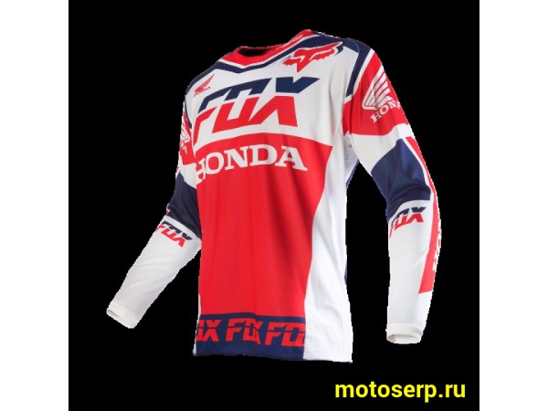 Купить  Джерси (футболка для мотокросса) Fox 180/360 Honda белый/красный/синий M (шт) (МотоЯ купить с доставкой по Москве и России, цена, технические характеристики, комплектация фото  - motoserp.ru