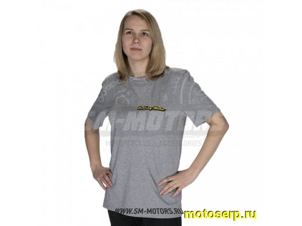 Купить  Футболка Rolling Moto CLASSIC (серый) размер L (шт) (SM 815-1520 купить с доставкой по Москве и России, цена, технические характеристики, комплектация фото  - motoserp.ru