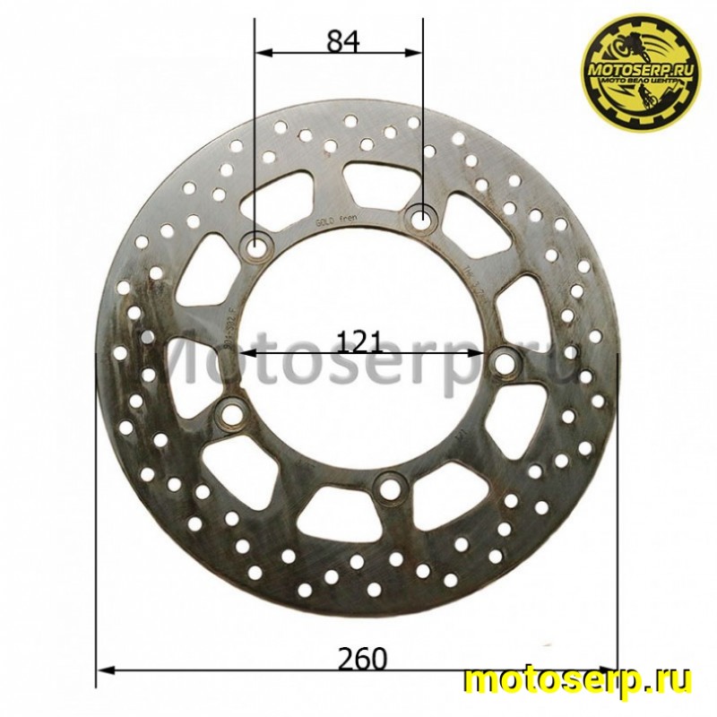 Купить  Диск тормозной передний (260x121) (отв:5x84) Suzuki Skywave AN-250/650 (GOLDfren 904-502F) (шт) (JP купить с доставкой по Москве и России, цена, технические характеристики, комплектация фото  - motoserp.ru