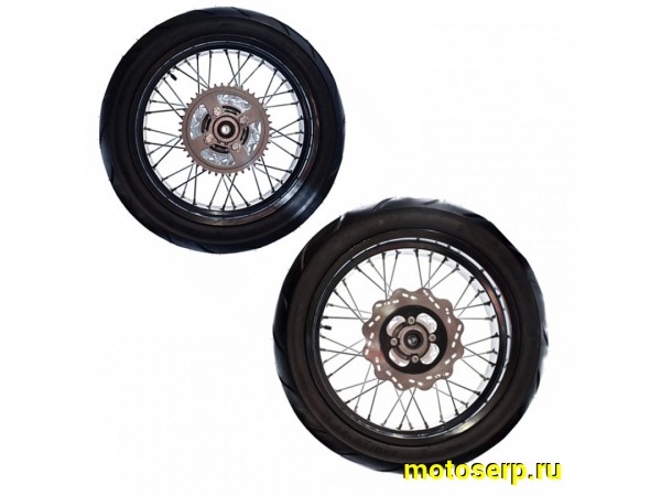 Купить  Колесо 17"/17" зад/перед (Regul sport 003, Athlete и др.) МОТАРД (диски алюм пер/зад с шиной 110/70-17, 130/70-17) ось 15/17 (пара) (Regul 301046 купить с доставкой по Москве и России, цена, технические характеристики, комплектация фото  - motoserp.ru