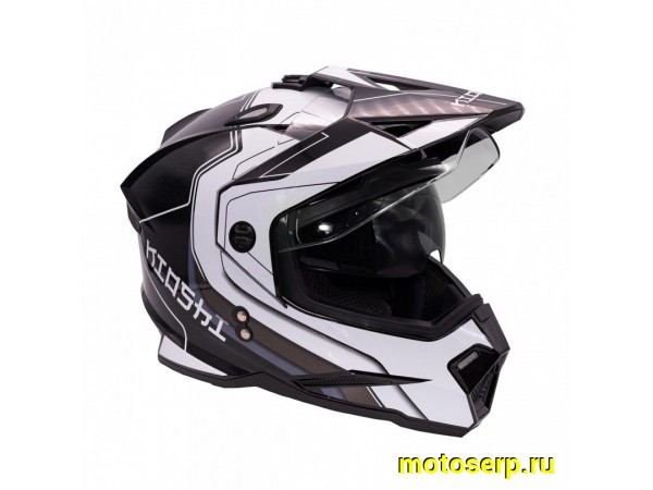 Купить  Шлем Кросс KIOSHI Fighter 802 (мотард) чёрный/белый  р-р M  1390гр (шт)  (Regul 304170-2 купить с доставкой по Москве и России, цена, технические характеристики, комплектация фото  - motoserp.ru