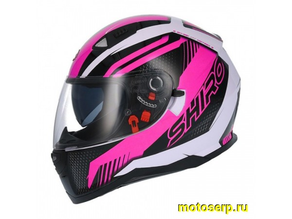 Купить  Шлем закрытый SHIRO SH-881 ENJOY (белый/розовый) (интеграл) (XS) (шт) (MM 42672 купить с доставкой по Москве и России, цена, технические характеристики, комплектация фото  - motoserp.ru