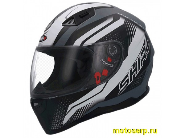 Купить  Шлем закрытый SHIRO SH-881sv, MOTEGI 2 матовый черный/белый (интеграл) (L) (шт) (MM 01459 купить с доставкой по Москве и России, цена, технические характеристики, комплектация фото  - motoserp.ru