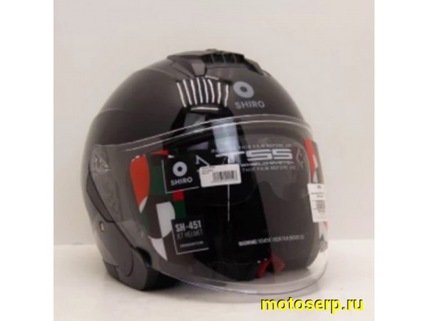 Купить  Шлем открытый байк со стеклом SHIRO SH-451, SOLID черный (XXL) (шт) (MM 011506 купить с доставкой по Москве и России, цена, технические характеристики, комплектация фото  - motoserp.ru