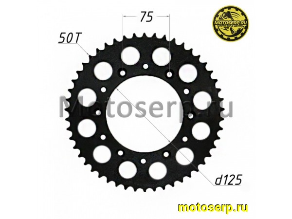 Купить  Звезда ведомая голая (венец) (520-50) (520-50T D-125mm, 6x75mm) ZR, CR-Z300, Aqua, Dyna, Holeshot, Legend 300 (шт) (Regul RM-101034 купить с доставкой по Москве и России, цена, технические характеристики, комплектация фото  - motoserp.ru