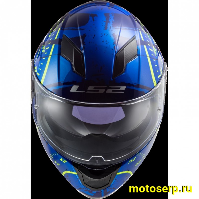 Купить  Шлем закрытый LS2 FF320 STREAM EVO Tach gloss blue hi-vis yellow (S) интеграл (шт) (LS2 купить с доставкой по Москве и России, цена, технические характеристики, комплектация фото  - motoserp.ru