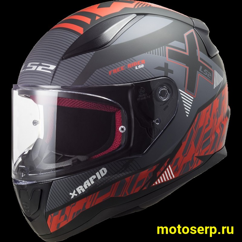 Купить  Шлем закрытый LS2 FF353 RAPID XTREET MATT BLACK RED (L) интеграл (шт) (LS2 купить с доставкой по Москве и России, цена, технические характеристики, комплектация фото  - motoserp.ru