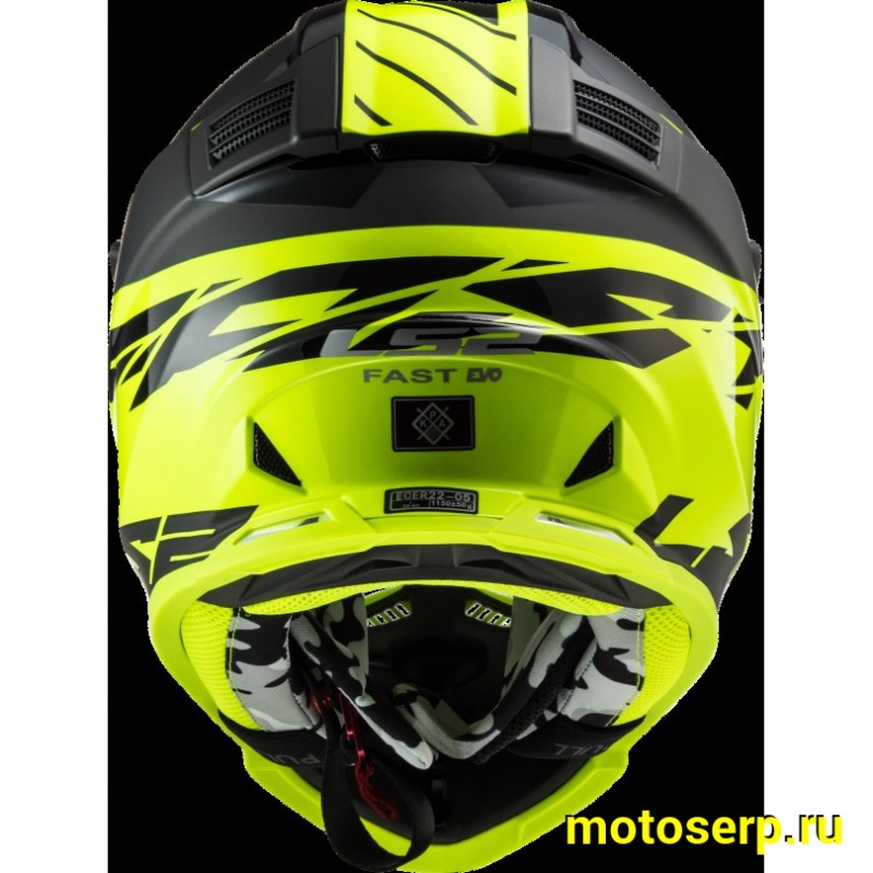 Купить  Шлем Кросс LS2 MX437 FAST EVO ROAR Black Hi-Vis Yellow (XL) (шт) (LS2 купить с доставкой по Москве и России, цена, технические характеристики, комплектация фото  - motoserp.ru