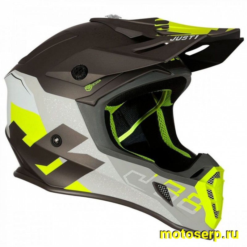 Купить  Шлем Кросс JUST1 J38 KORNER Hi-Vis желтый/титановый матовый  р-р M  (шт) (SM 880-4694 купить с доставкой по Москве и России, цена, технические характеристики, комплектация фото  - motoserp.ru