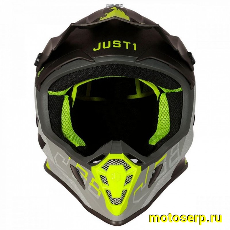 Купить  Шлем Кросс JUST1 J38 KORNER Hi-Vis желтый/титановый матовый  р-р M  (шт) (SM 880-4694 купить с доставкой по Москве и России, цена, технические характеристики, комплектация фото  - motoserp.ru