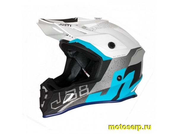 Купить  Шлем Кросс JUST1 J38 KORNER синий/белый матовый р-р XL  (шт) (SM 880-8708 купить с доставкой по Москве и России, цена, технические характеристики, комплектация фото  - motoserp.ru