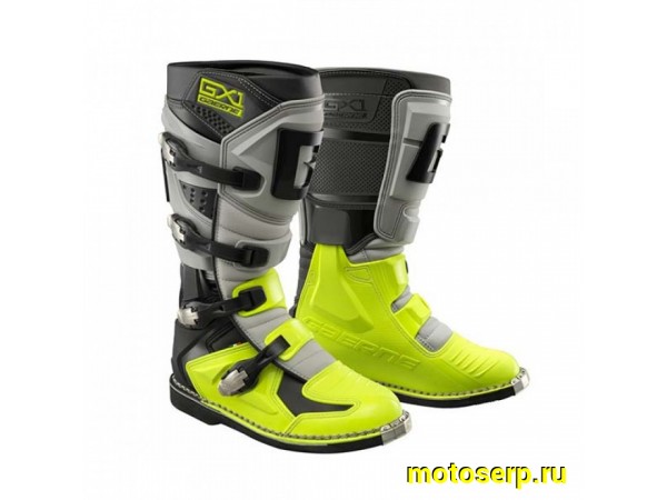 Купить  Мотоботы кросс. GAERNE GX-1 Hi-Vis (защ. голени), желтый/серый/черный р-р 42" (Ч/З) (пар) (SM 953-8678 купить с доставкой по Москве и России, цена, технические характеристики, комплектация фото  - motoserp.ru