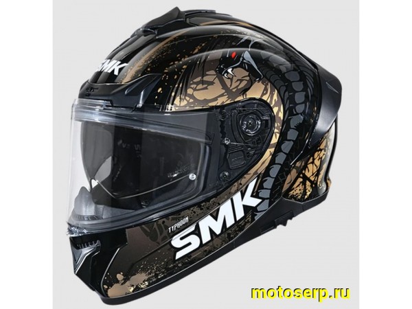 Купить  Шлем закрытый интеграл SMK TYPHOON REPTILE , цвет чёрный/бронзовый (L) (шт) (Bajaj TYPHOON GL277 купить с доставкой по Москве и России, цена, технические характеристики, комплектация фото  - motoserp.ru