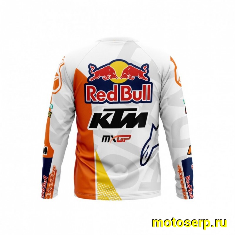 Купить  Джерси (футболка для мотокросса) V-RUS AlpineStars KTM (цвет: Red Bull (белый) (XL) (шт) (МотоЯ купить с доставкой по Москве и России, цена, технические характеристики, комплектация фото  - motoserp.ru