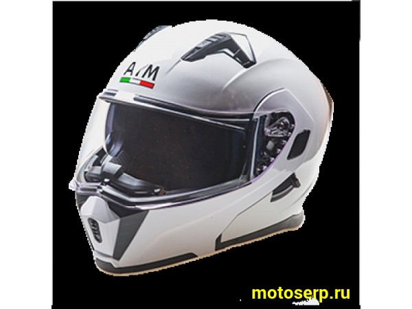 Купить  Шлем трансформер (модуляр) AiM JK906 белый глянцевый  р-р M (шт) (AIM 906-007-M купить с доставкой по Москве и России, цена, технические характеристики, комплектация фото  - motoserp.ru