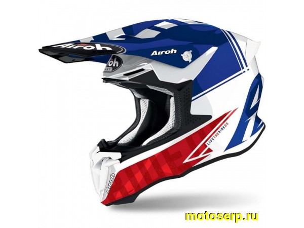 Купить  Шлем Кросс AIROH TWIST 2.0 TECH BLUE GLOSS (глянцевый) (S) (шт) (AIROH купить с доставкой по Москве и России, цена, технические характеристики, комплектация фото  - motoserp.ru