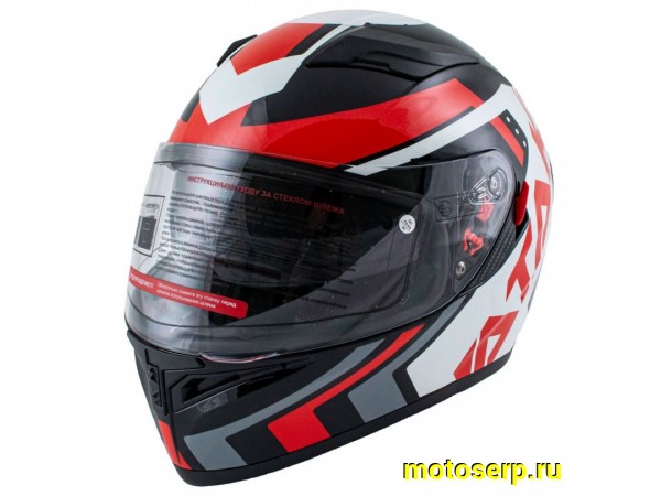 Купить  Шлем закрытый ATAKI JK316 Pattern красный/белый/черный  р-р L интеграл (шт) (SM 825-4403 купить с доставкой по Москве и России, цена, технические характеристики, комплектация фото  - motoserp.ru