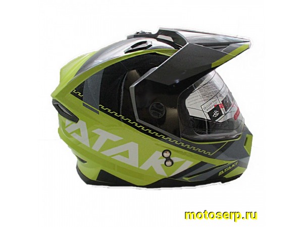 Купить  Шлем Кросс Ataki JK802 (мотард) Valor желтый/серый глянцевый р-р M (шт) (SM 941-2441 купить с доставкой по Москве и России, цена, технические характеристики, комплектация фото  - motoserp.ru