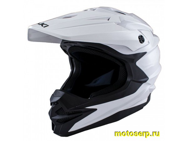 Купить  Шлем Кросс Ataki JK801A Solid белый глянцевый  р-р XL (шт)  (SM 941-3222 купить с доставкой по Москве и России, цена, технические характеристики, комплектация фото  - motoserp.ru