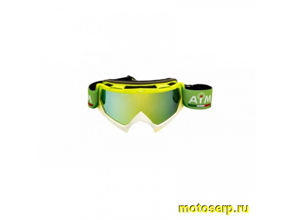 Купить  Очки мото Кросс AiM 157-950 Green-White Glossy PRO (шт) (AIM 157-950 купить с доставкой по Москве и России, цена, технические характеристики, комплектация фото  - motoserp.ru