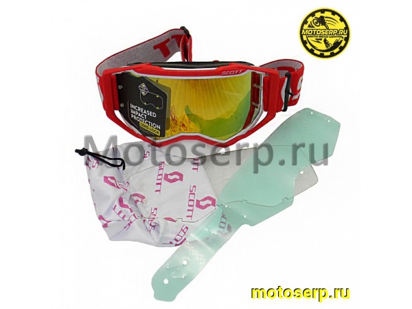 Купить  Очки мото Кросс Scott Prospect Cross White/Red (шт) (Кокурин купить с доставкой по Москве и России, цена, технические характеристики, комплектация фото  - motoserp.ru