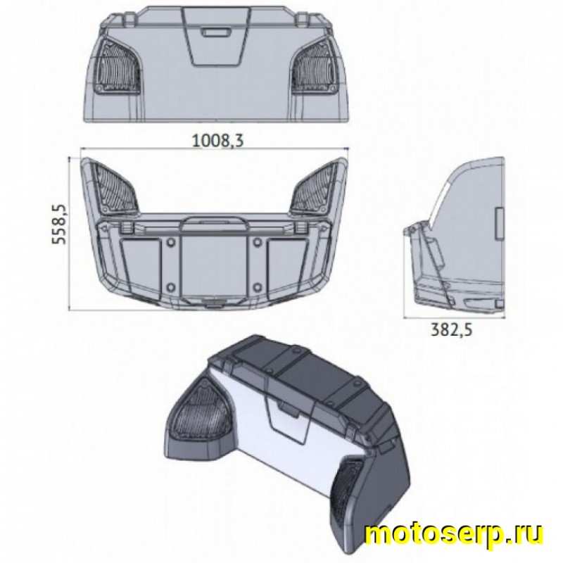 Купить  Кофр задний для АТV пластик мод 8050 SMART GKA 8050 / S 304 (черный) (588х1008х382мм) 75л. (шт) (GKA купить с доставкой по Москве и России, цена, технические характеристики, комплектация фото  - motoserp.ru