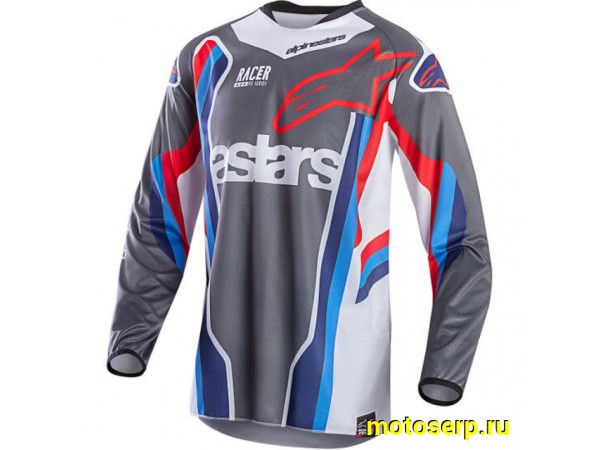 Купить  Джерси (футболка для мотокросса) V-RUS AlpineStars Racer (цвет: серый/белый (2XL)) (шт) (0 купить с доставкой по Москве и России, цена, технические характеристики, комплектация фото  - motoserp.ru