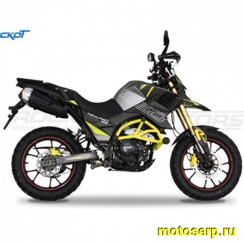 Купить  Мотоцикл внедорожный ROCKOT HOUND 250 (ЭПТС) (черн/сер/желт) Тур-эндуро, 17/17, 4Т, 250сс, 171YMM (4 КЛАП) с балан. 6КПП (шт) (ROCKOT  купить с доставкой по Москве и России, цена, технические характеристики, комплектация фото  - motoserp.ru