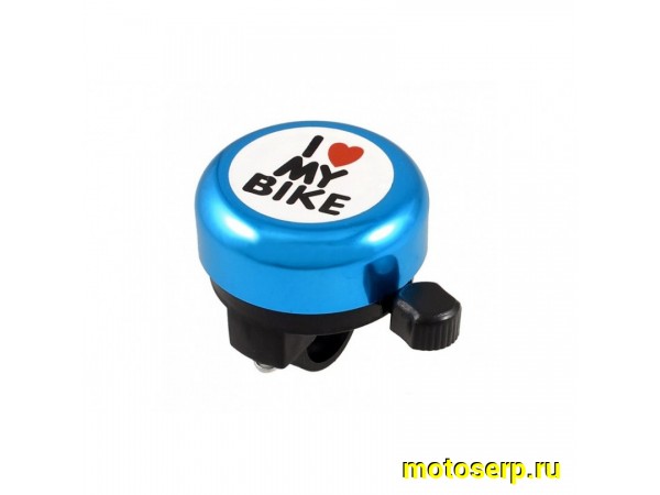 Купить  Звонок металлический/пластик круговой I LOVE MY BIKE Вело (шт) (Дан купить с доставкой по Москве и России, цена, технические характеристики, комплектация фото  - motoserp.ru