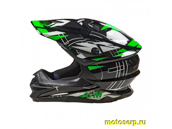 Купить  Шлем Кросс AiM JK803S зеленый/черный (XXXL) (шт) (AIM 803-017-XXXL купить с доставкой по Москве и России, цена, технические характеристики, комплектация фото  - motoserp.ru