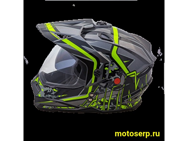 Купить  Шлем Кросс AIM JK802S (мотард) Yellow/Black/Grey (желтый, черный, серый) (M) (шт) (AIM 802-014-M купить с доставкой по Москве и России, цена, технические характеристики, комплектация фото  - motoserp.ru
